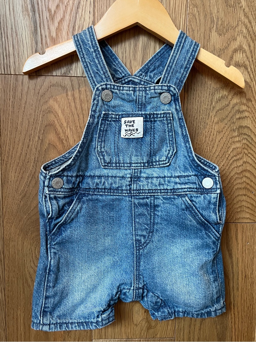 H&M baby denim overall shorts